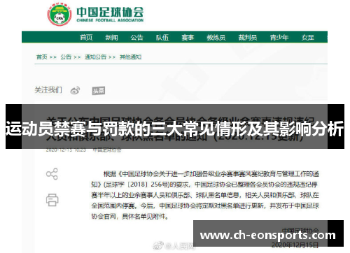 运动员禁赛与罚款的三大常见情形及其影响分析